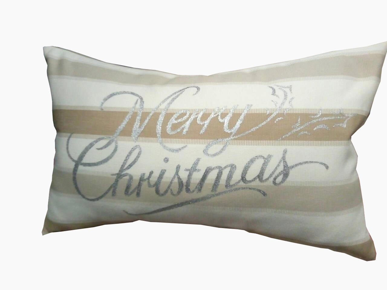 Подушка декоративна з наповненням Merry Christmas бежевий 01 30x50